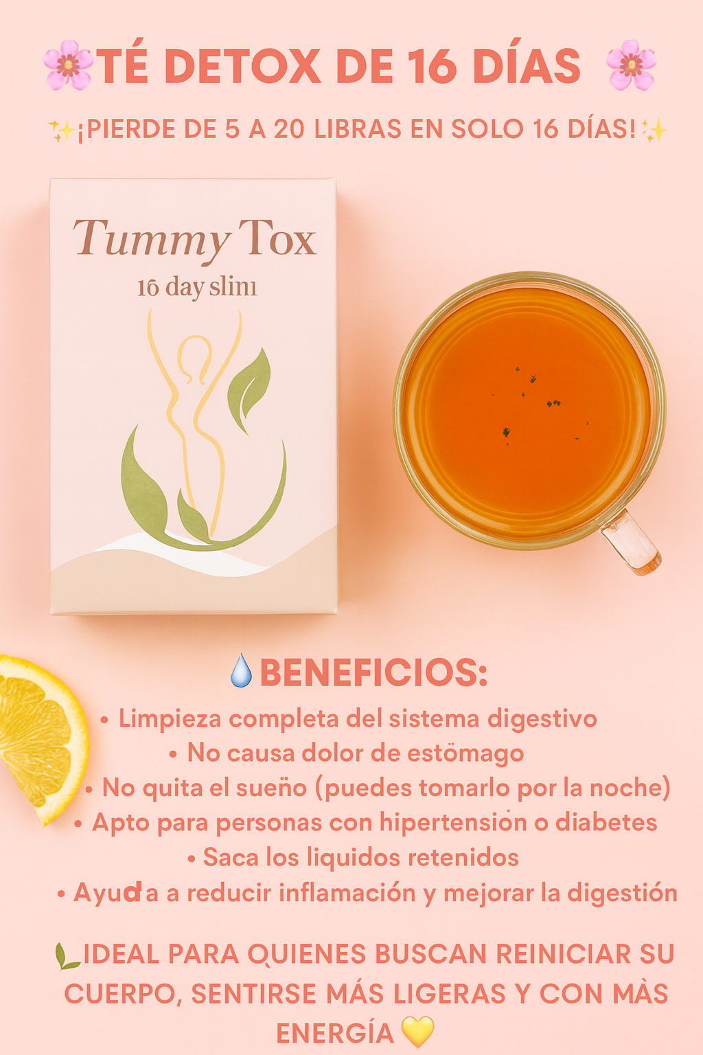 TummyTox 16 – Té Detox Herbal de 16 Días